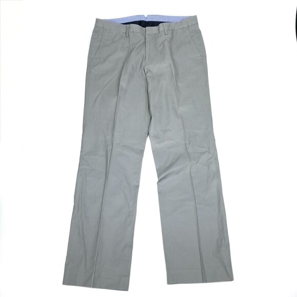 BONOBOS Stretch Washed Straight Leg Chino Dress Pant Trouser Men 35 x 32 Gray
